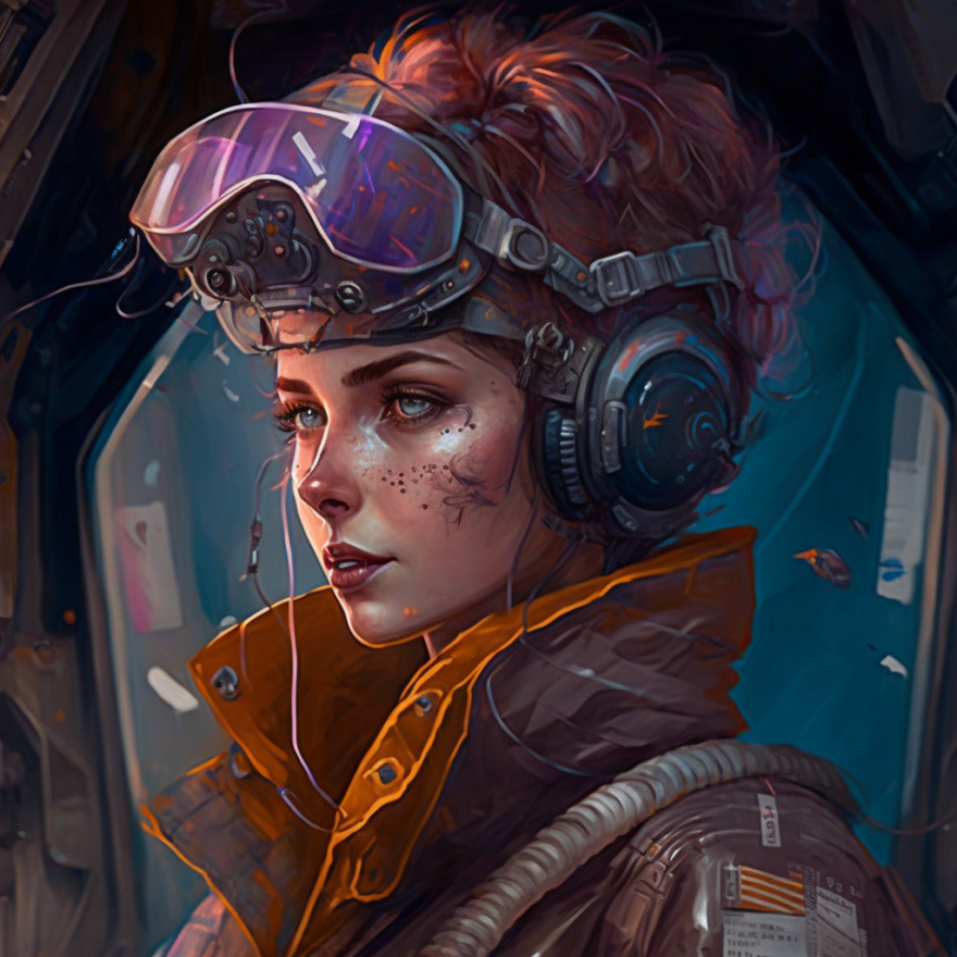 Cyberpunk Amelia Earhart – NFT - Carl Paris NFT